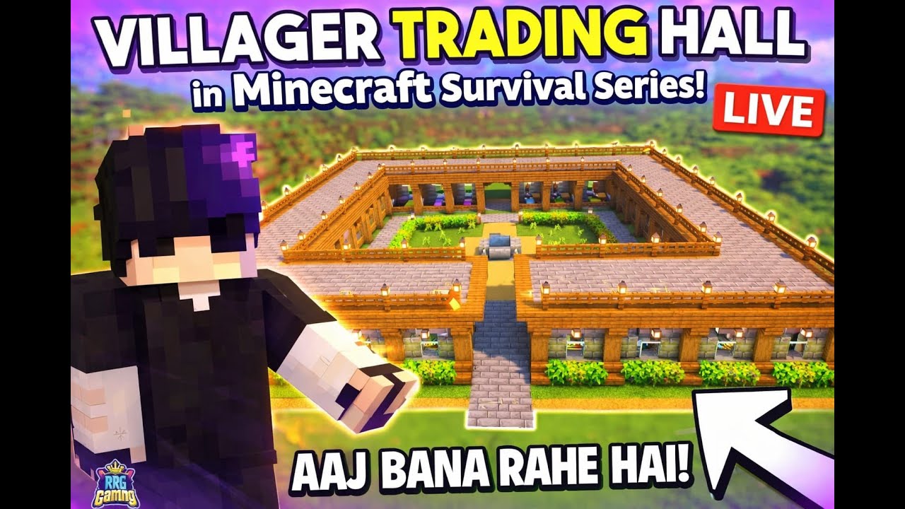 Building a Villager Trading Hall in Minecraft Survival With 