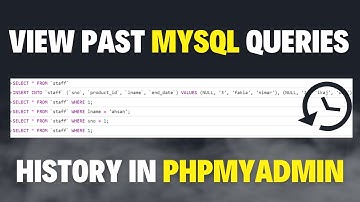 How to Check MySql Query History in phpmyadmin | view past mysql queries with phpmyadmin