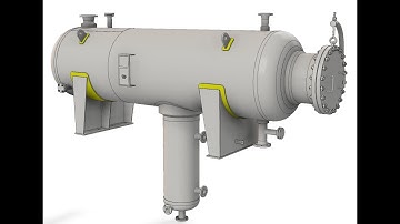 Live Demo for a tilted Vessel with support saddles and drain sump by SEG Software over Inventor