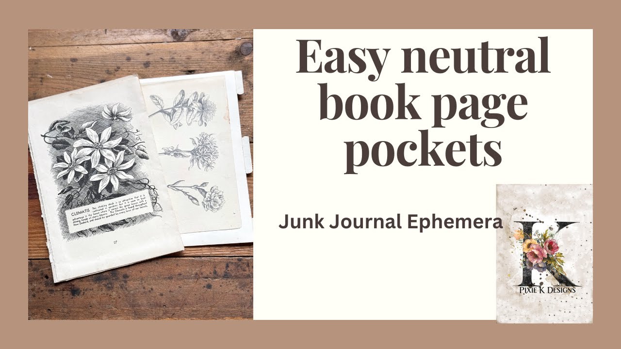 Ephemera Filled Junk Journal Pocket Handmade, With Vintage/Happy