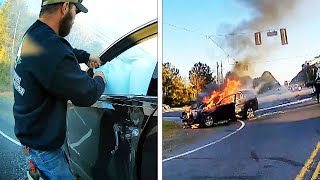 Good Samaritans Help Cops Free Mom and Son From Burning Car in Georgia