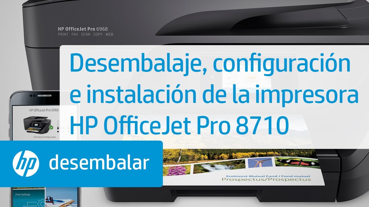 Desembalaje, configuración e instalación de la impresora HP OfficeJet Pro  8710 | HP OfficeJet | HP - YouTube