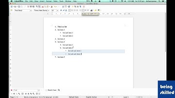 Creating lists in Libreoffice with either Numbering or Bullets ON
