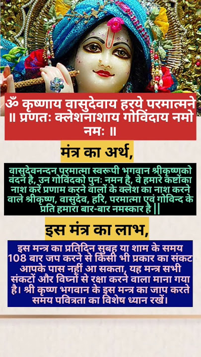 Krishnay Vasudevaya Haraye parmatmaney meaning  || #shorts #hindidevotional