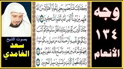 صفحة 134 ۞ سورة الأنعام ۞ سعد الغامدي ۞ وكذلك فتنا بعضهم ببعض ليقولوا أهؤلاء من الله عليهم من بينن