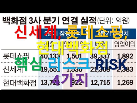신세계, 롯데쇼핑, 현대백화점 핵심 리스크 RISK 4가지