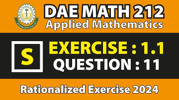 DAE MATH 212 Chapter no 1 Exercise no 1.1 Question no 11