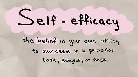 Can I do it? Self-efficacy