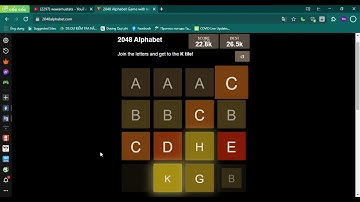 2048 Alphabet Game - score 56.1k and the L tile
