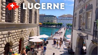 Lucerne  Most Beautiful City in Switzerland  Relaxing Walk 4K