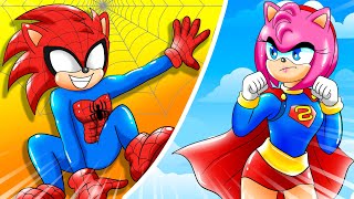 The Love Story of Sonic Spider-Man and Amy Superman - Sonic the Hedgehog 2 Animation