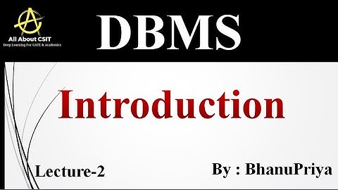 What is Database Management System | DBMS Introduction by BhanuPriya | Lec-2