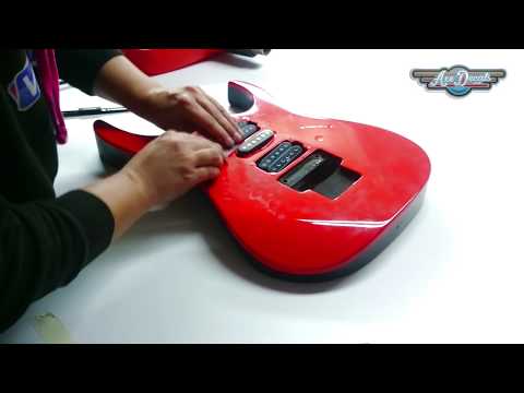 How to Reskin Your Guitar in 30 minutes! axedecals.com / Custom Guitar Body Wrap