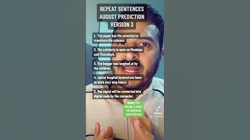 REPEAT SENTENCES AUGUST VERSION 3 PREDICTION || PTE BY NIKHIL #nikhilpte #ptebynikhil  #pte