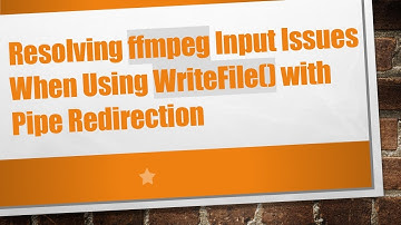 Resolving ffmpeg Input Issues When Using WriteFile() with Pipe Redirection