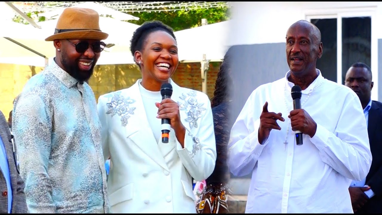 Min. Nyamutoro and Eddy Kenzo give Gen. Saleh 25m for the Little Sisters Project at his Birthday.