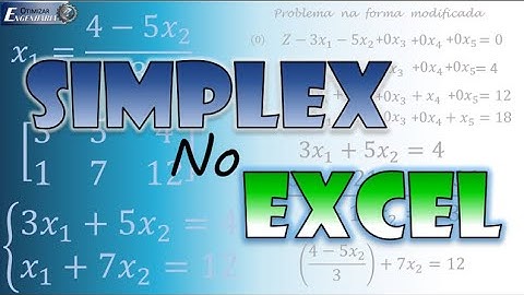 Pesquisa Operacional (PO): SIMPLEX NO EXCEL