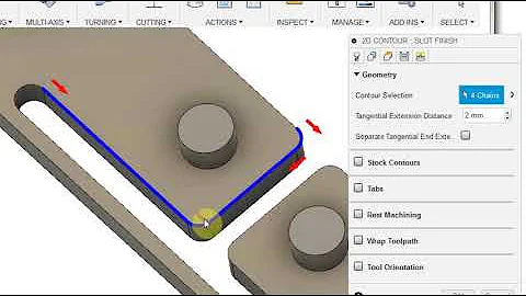 Fusion 360 CAM Contour Chain Selection