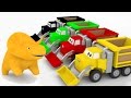 Apprendre les couleurs avec Dino & les trains, camion benne, camion poubelle | dessin animé éducatif