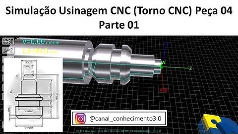 Simulação Usinagem CNC (Torno CNC) Peça 04 - Parte 01