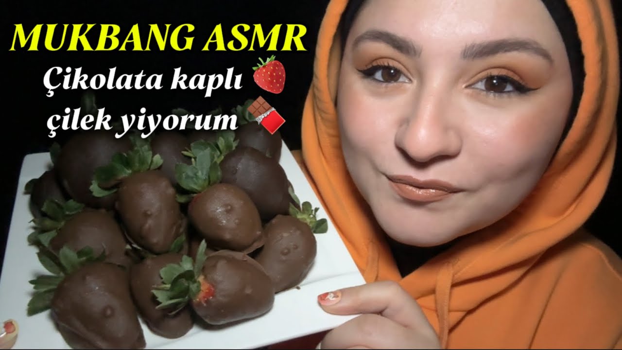 MUKBANG ASMR 🫠 Çikolata Kaplı Çilek Yiyorum🍫🍓 | Crunchy & Juicy Eating Sounds ✨