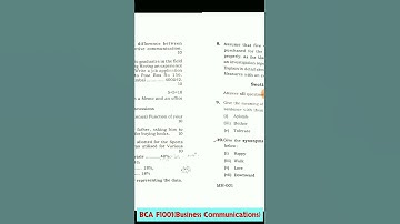 VBU BCA SEM-1 Business Communication Previous year question Paper 2022-25