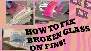 Glass on fin repair! Customer didn't know he owned a LEGENDARY board (Clark Foam)!!