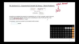 Intensive Math (Algebra 1) - IXL Section X.5 - Exponential Growth & Decay - Word Problems