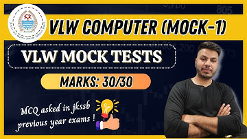 Jkssb VLW Computer Mock Test-1 || VLW Computer Mock test by Satish sir.