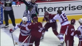 Derek Dorsett vs Chris Brown Oct 3, 2013
