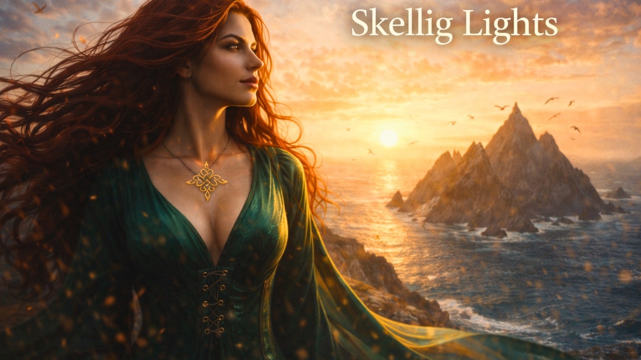 Skellig Lights (Hopeful Cinematic Celtic) | Sunrise Fiddle + Uilleann Pipes | 100 BPM