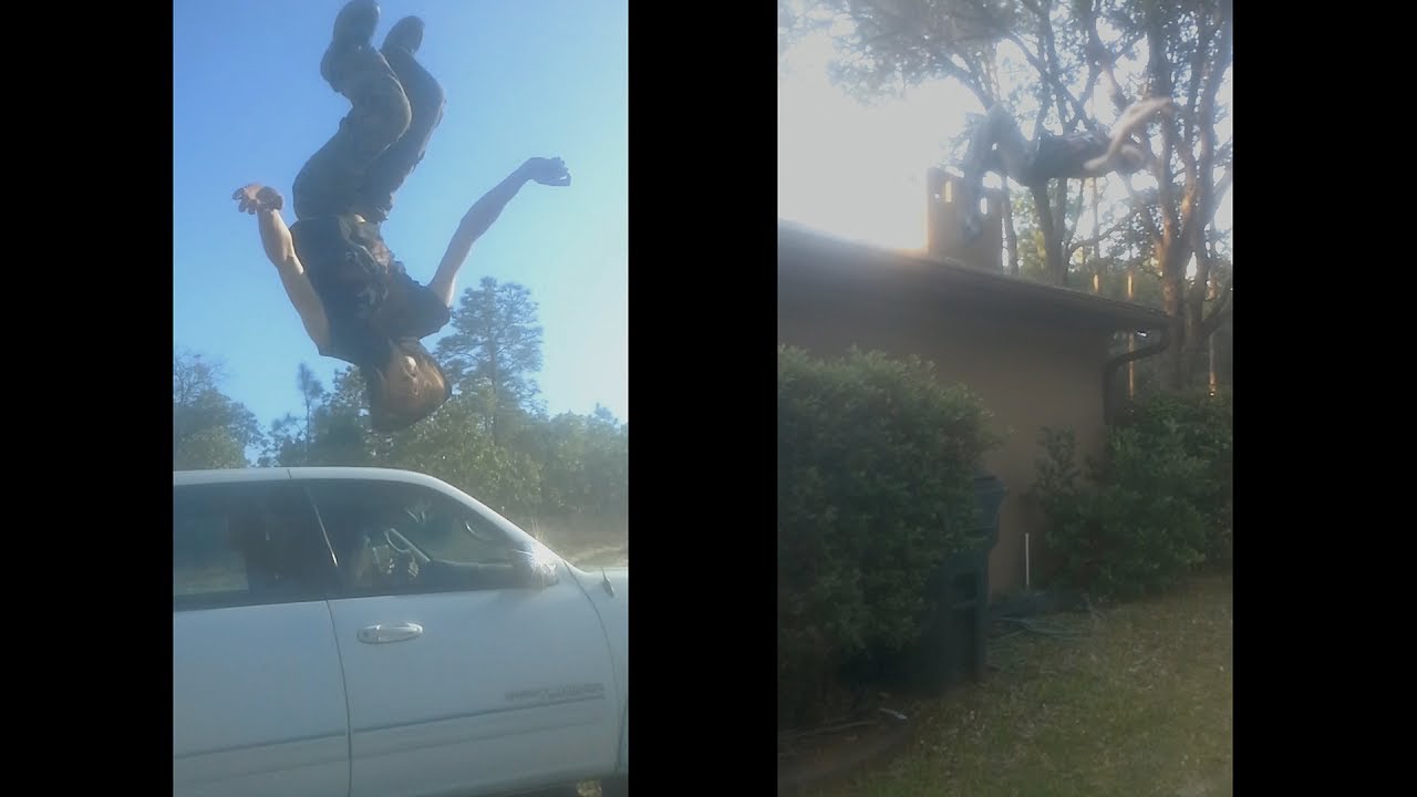 Back Flip off Roof - YouTube