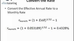 Mortgage Refinance Problem and Convert Effective Annual Rate 