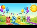 Fünf bunte Frösche 🐸🌈 Farben lernen | Kinderlied Deutsch
