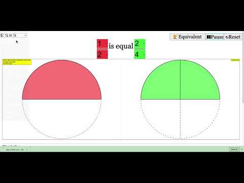 Equivalent - Comparing Fractions Simple for SLS JavaScript HTML5 Applet Simulation Model