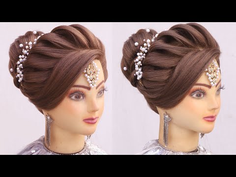 very amazing juda hairstyle for bridal | hairstyle for engagement |  beautiful hairstyle | hairstyle | Medium hair styles, Beautiful hair,  Hairstyle
