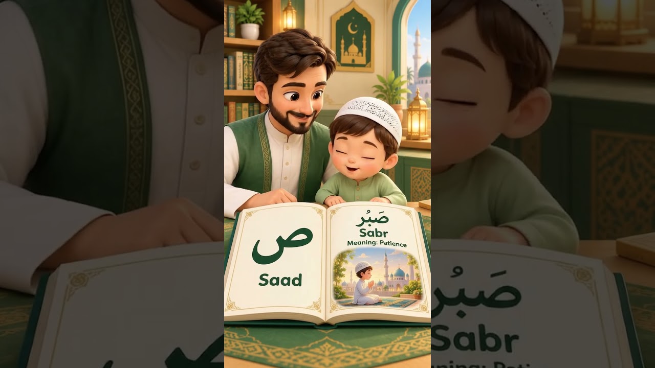 Saad is for Sabr 🤍 | Arabic Alphabet for Kids #Shorts