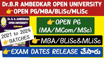 Open pg Exam Dates in DR BR Ambedkar Open University@StudentUpdates247