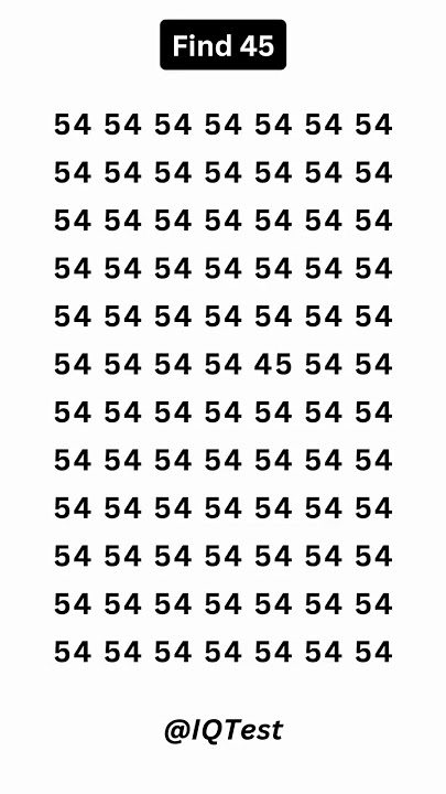 Can you find 45? #iqtest #quiz