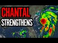 Chantal strengthens before reaching South Carolina and North Carolina. Tropical Storm Chantal.