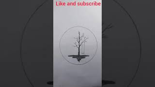 Circle drawing - easy circle drawing - easy pencil drawing - easy scenery drawing #short #shorts