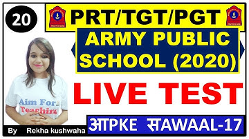(APS) 2020 Army Public School Series-20 (Part-A & B) | Live Test | Doubt Session |