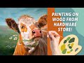 Acrylic painting on plywood fun rusty cow painting by annie troe