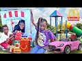McDonalds Drive Thru Prank! Power Wheels Ride On Car Kids Fun Pretend Play Food
