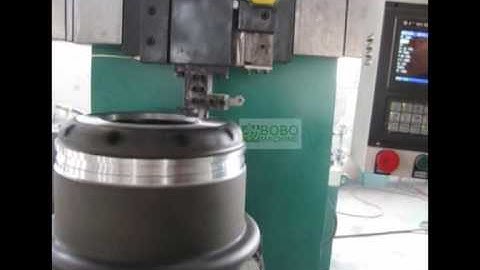 CNC control vertical lathe for steel wheel rim process