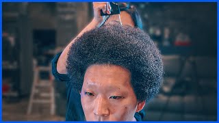 How to get Curly hair with Straight hair. before Afro perm Dreadlocks.