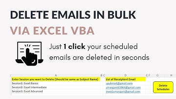 Delete emails in bulk using Excel VBA