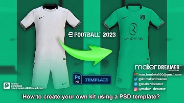 eFootballPES | How to create your own kit using a PSD template ? Atletico Madrid Third 2023/24 kit