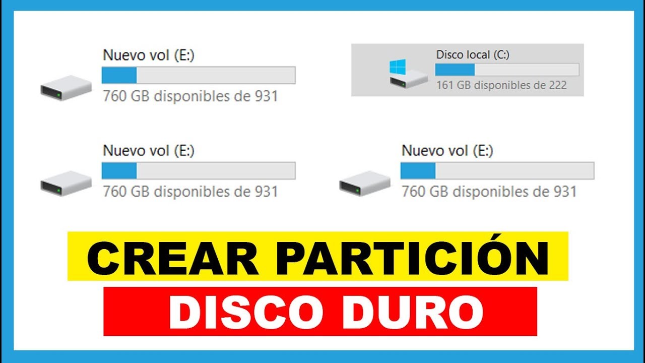 Por favor reservorio Mercurio Como crear particiones en disco duro Windows 10 (Sin Programas 2019) -  YouTube