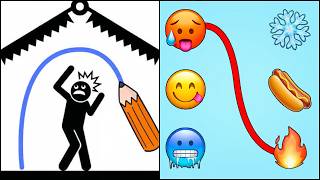 Stickman Rescue Draw Game VS Emoji Puzzle- All Levels SpeedRun Gameplay screenshot 4